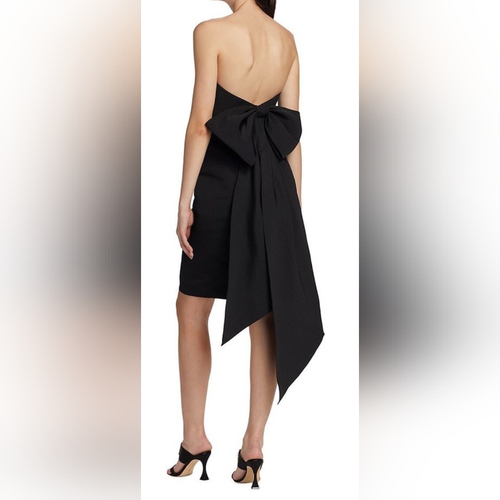 Amsale Strapless Silk Faille Bow Dress size 6